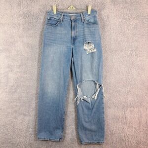 Levi's '94 Baggy Ripped Jeans Women's Size 28‎ Blue Light Wash Distressed Denim